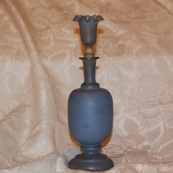 Antique Bristol Glass Decanter & Unusual Stopper Bird & Flowers - Picture 5 of 5